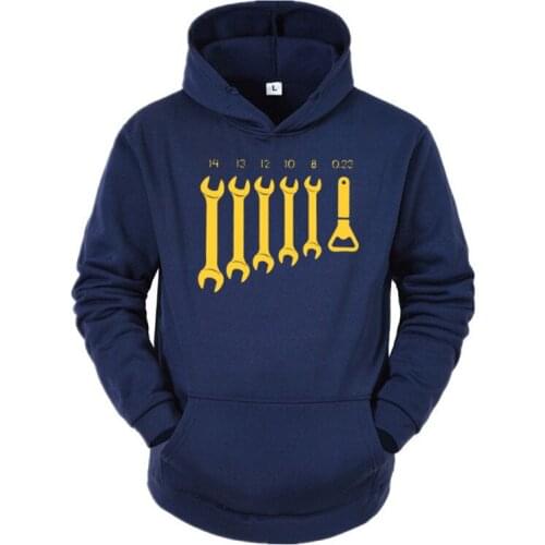 New Mens funny wrench jaw spanner beer car mechanic gift Hoodie men male Cotton large sweater Hoodie S 3XLXL