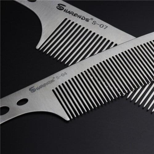 Hairstylist Stainless steel comb hair salon Ultra light weight hair comb Antistatic titanium steel comb Hair dye comb
