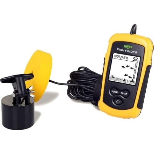 Portable Handheld Fish Finder Portable Fishing Kayak Fishfinder Fish Depth Finder Fishing with Sonar Transducer & LCD Display