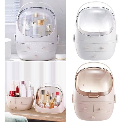 Dust-Proof Desktop Makeup Holder Display Box Dresser Rack Storage Organizer with 3 Drawer for Lipstick Jewelry Cosmetic