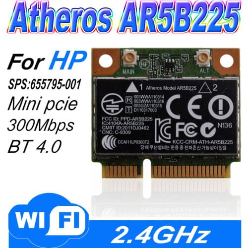 Atheros AR5B225 WIFI Half MINI PCI-E Card Wireless Bluetooth 4.0 Exceed 6230 6235 300M wifi+4.0BT