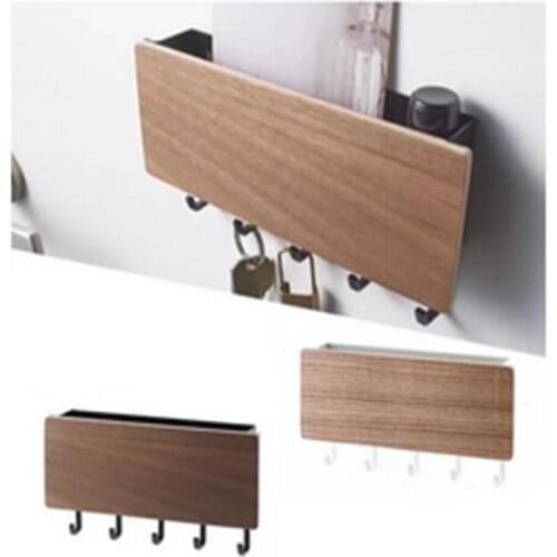 Storage box key wall hook solid wood storage hook wooden hanging hook porch debris rack