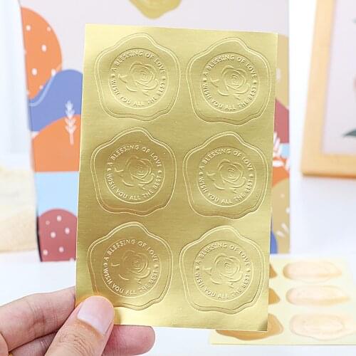 Gold Wax Embossed Stamps For Wedding Invitations, Greeting Cards Party Favors Stationery Sticker For Office School Accessories