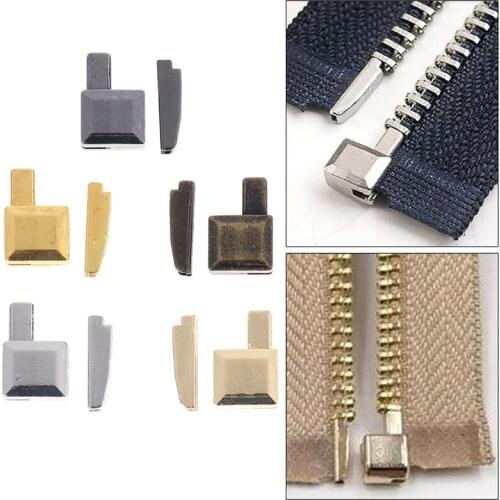 Alloy Repair Zipper Stopper Open End Zipper DIY Sewing Zipper Accessories 10 Set