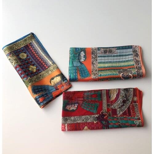 100% Silk Neck Scarf For Women Fashion Kerchief Cute Headband Bag Scarfs Female 53*53cm Bandana For Head Hair Scarves For Ladies