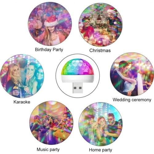 3x Colorful USB Mini Disco Lights for Party Christmas Family DJ Bar Lighting