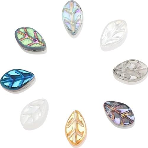 7X11MM Leaf Shape Crystal Beads 50PCS New Arrival Glass Beads For DIY Making Handmade Women Charm Bracelet Jewelry Findings Bulk