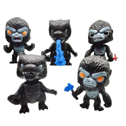 Anime Figuren Godzilla Vs Kong Film Speelgoed Pvc Gojira King Kong Van De Monsters 10Cm Action Figurals 5 Stks/set Model Toy