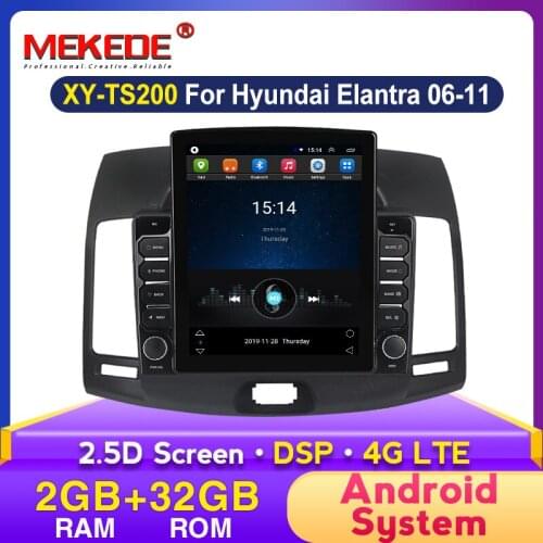 MEKEDE Android 2G+32G Car Radio Multimedia Video Player for Hyundai Elantra 2006-2011 Navigation GPS Auto RADIO Stereo 4G LTE BT