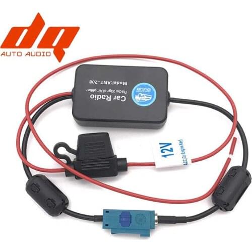 Car Aerial Antenna 12V Car Automobile Radio Signal Amplifier cable ANT-208 FM/AM Booster Windshield Mount Black for Volkswagen