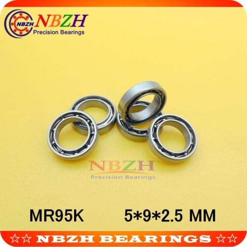 NBZH Free shipping miniature bearing L950 MR95 OPEN 5*9*2.5 MM for Rc hobby and Industry high quality SMR95 MR95K SUS440C