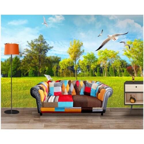 Free shipping wall paper 3 d custom photo Meadow woods dove landscape home decor 3d wall murals wallpaper for bedroom walls