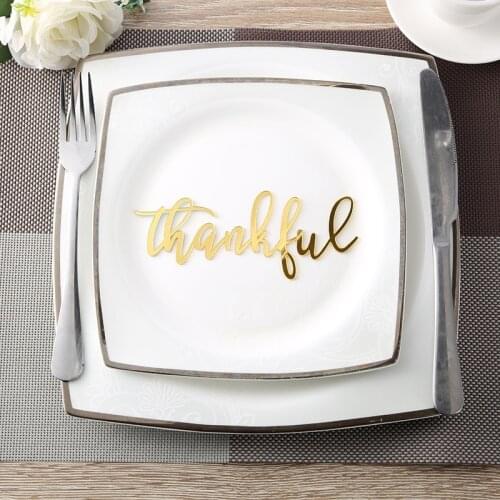 Thankful Place Cards,Thanksgiving Name Plates,Thankful Acrylic Sign Word, Holiday Decor,Thanksgiving Place settings