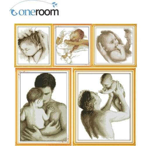 Great Paternal love Father and baby Canvas DMC Counted Chinese Cross Stitch Kits printed Cross-stitch set Embroidery