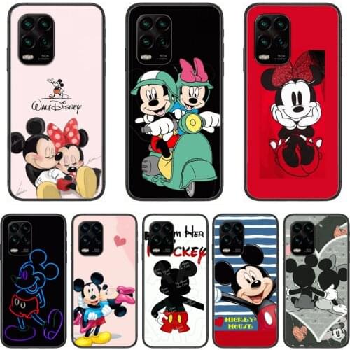 Mickey Phone Case For Xiaomi Redmi Note 9S 8 7 6 5 A Pro T Anime Black Cover Silicone Back Pretty Senior