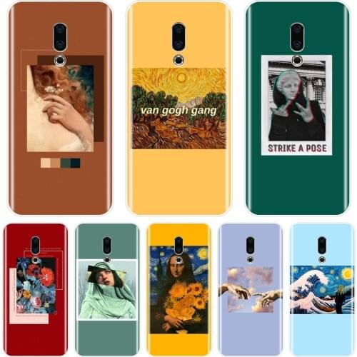 Yellow Van Gogh Red Back Cover For Meizu 16th 16x 15 Lite 16 Plus Soft Silicone Case For Meizu Pro 6 7 Plus U10 U20 Phone Case