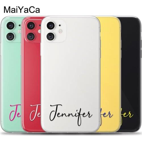 MaiYaCa Cover Personalized with Custom Handwritten Name Monogram For iPhone 12 mini 11 Pro Max XS XR X 8 Plus 7 SE 2020 6S