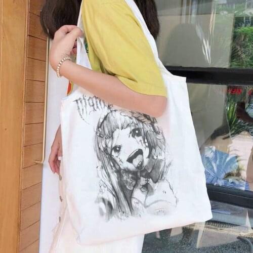 Japanese kawaii anime canvas bag new y2k women Harajuku shopper bags large capacity hip-hop punk Gothic female shoulder bags