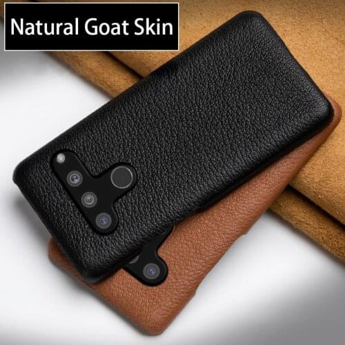 Leather Phone Case For LG V50 G8S V10 V20 V30 V30s V40 Q6 Q7 Q8 G3 G4 G5 G6 G7 G8 ThinQ Case Luxury Natural Goat Skin Back Cover