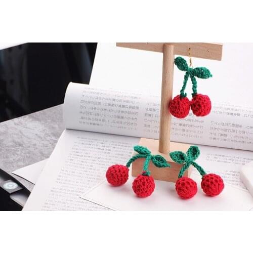Creative Cherry Blossom wollen Flower Dropping Stud Earring Ear Stud Jewelry street Fashion