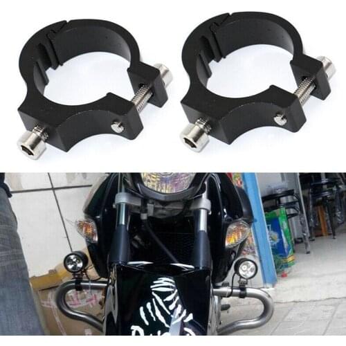 2Pcs Motorcycle Headlight Bracket Tube Holder Universal Fork Spotlight Holder Clamp Mounting Handlebar Clamp Kit For For Honda