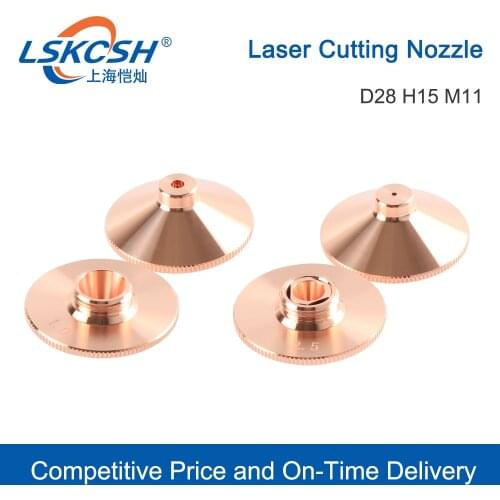 LSKCSH 10pcs/lot Laser Nozzles Single/Double Layers Dia.28mm H15 Caliber 0.8-4.0mm for Fiber Laser Cutting Head