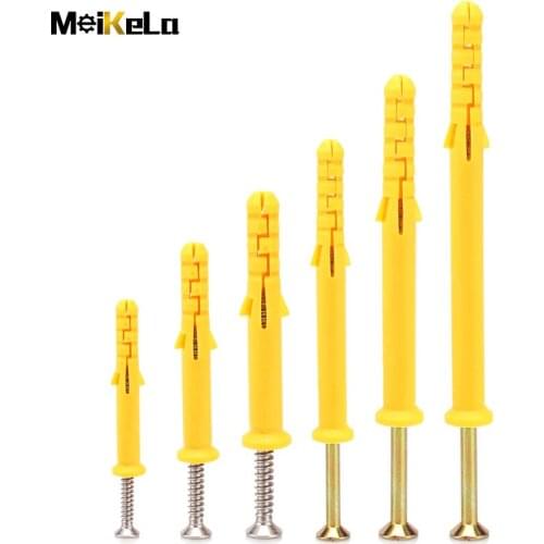 MeiKeLa 10mm Plastic Expansion Tube Pipe Wall Anchors Plugs Expansion With Phillips Head Screw