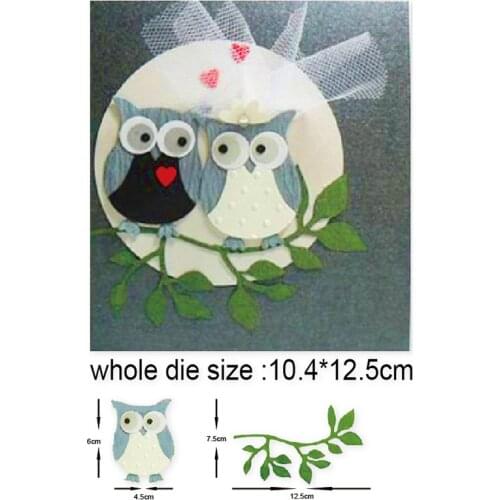 Owl sit vine leaf Metal Cutting Dies DIY Scrapbooking dies embossing die cut paper Card Making template dies punch Stencils dies