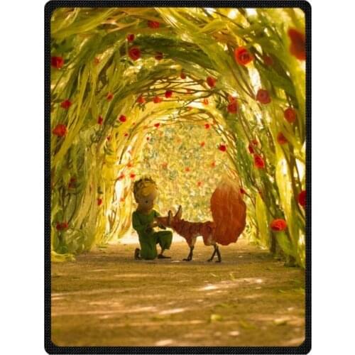 Fashion Little Prince Pattern Summer Air Conditioner Blankets Soft Coral Fleece Throw Blanket Winter Bedding