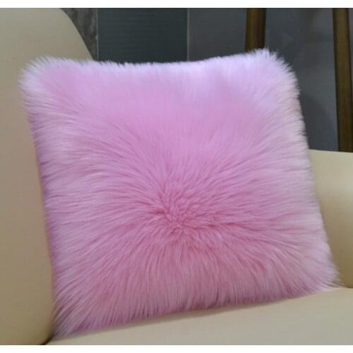 New style artificial wool pillow cover sofa pillow fluffy cushion soft and comfortable plush pillow can be removed and washed