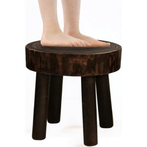 Small Stool For Plant Solid Wood Vintage Handmade Foot Rest Home Decor Chinese Style Nordic Pot Holder