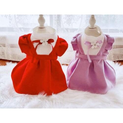 Girl Dog Cat Dress Tutu Flowers Design Pet Puppy Skirt Spring/Summer Clothes Outfit 5 Sizes 2 Colours