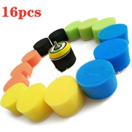 Wholesale 2 inch 16 pcs/Set Sponge Polishing Pad Buffing Waxing Boat Car Polish Buffer Drill Wheel polisher Removes Scratches