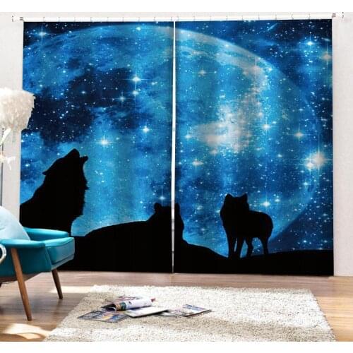Custom 3d curtains blue sky curtains Bedroom living room windproof thickening blackout curtain
