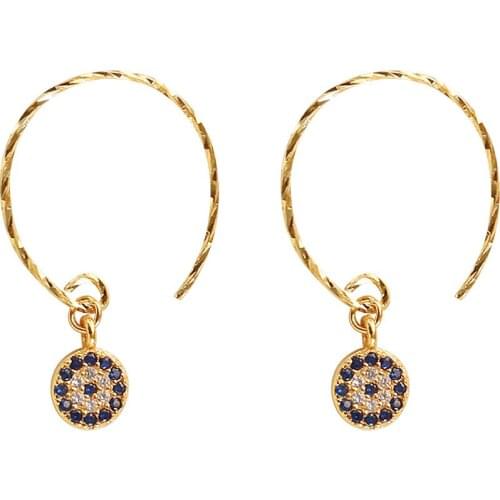 925 Sterling Silver Jewelry Hot Sale Korean Zircon Earrings For Women Round Dangle Earrings Drop earrings jewelry Earrings