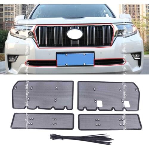 4pcs For Toyota Prado FJ150 2018-2020 stainless steel Front Grille Insect Net Screening Mesh Car Styling Accessories