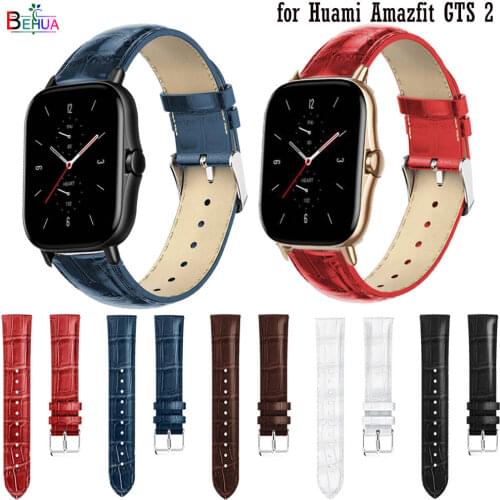 Leather Replacement Watch Strap Band For Huami Amazfit GTS 2 Bracelet WristBand For Garmin Vivoactive 4 / 3 / 3 music Watchbands