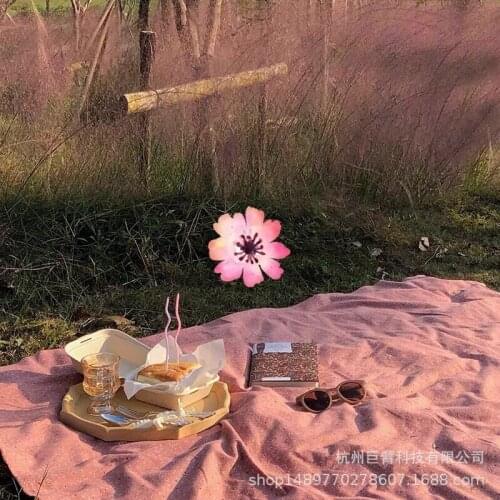 Dark Pink Flower Picnic Cloth Retro Romantic Girl Table Cloth Cover Cloth Decoration Photo Background Cloth Room Decor Aesthetic