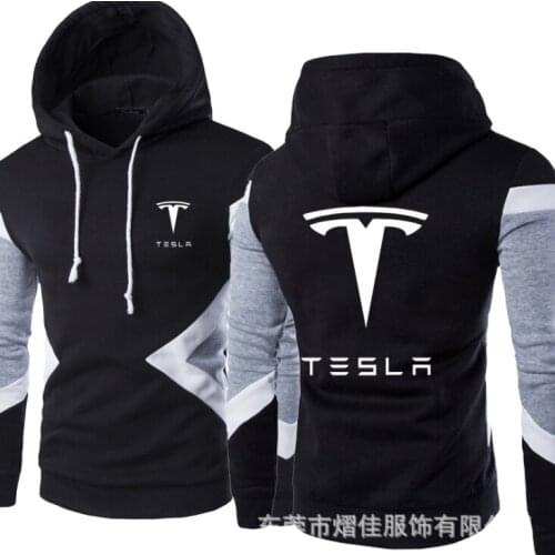 2020 NEW Print Autumn Men for Tesla car logo Hoodies Sweatshirt Streetwear Jacket Hooded Tracksuit Pullover