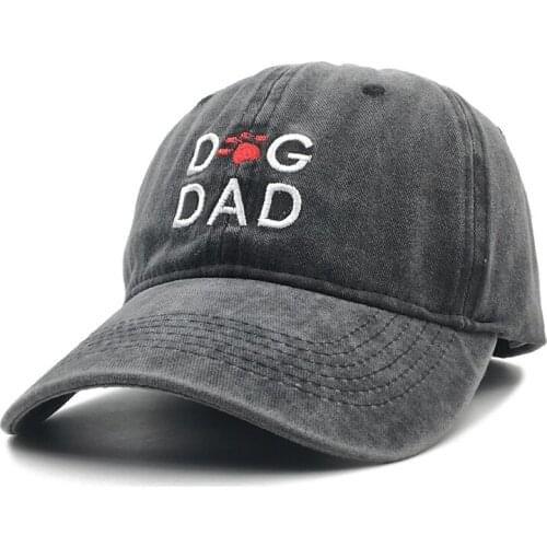 Dog Dad Vintage Washed Cotton High Quality Paw Embroidery Dad Hat For Men Women Baseball Cap golf caps Snapback Cap