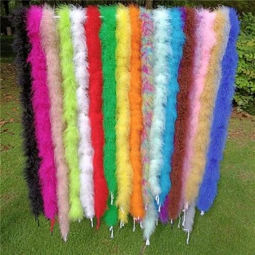 2Meters Fluffy Turkey Marabou Feather Boa 18-20g Shawl Skirt with Fringe Trim Feathers Crafts Party Accessories Decoration Decor