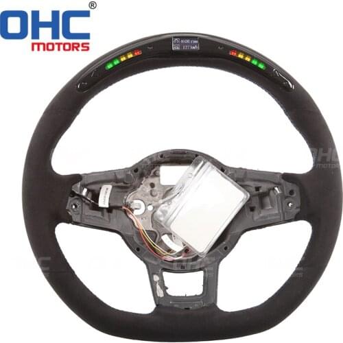 Suede Leather Italian ACL LED Steering Wheel compatible for Volkswagen GOLF 7 MK7 forGTI GTD GLI GT GTE R LINE PASSAT TIGUAN