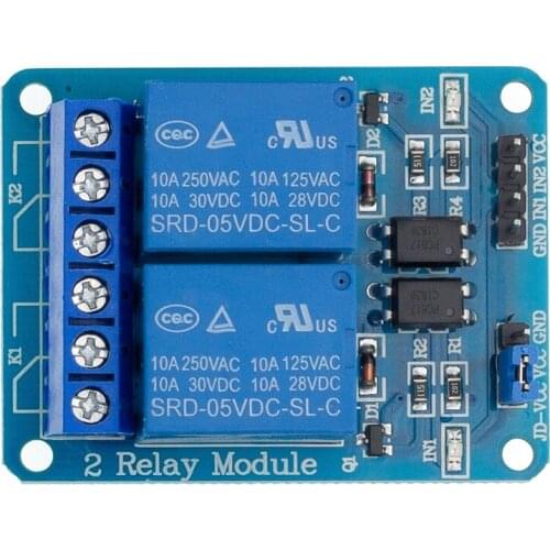 10pcs 2-channel New 2 channel relay module relay expansion board 5V low level triggered 2-way relay module