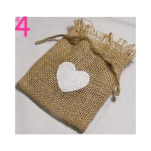 10pcs/lot Burlap Jute Gift Bag Candy Bag Wedding Party Favor Gunny Bags