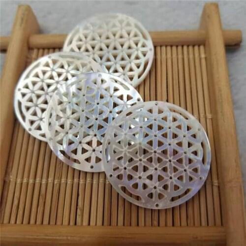 10PCS size 30mm Flower of Life pendant Mother of Pearl shell for DIY Jewelry Mother Pearl shell Beads