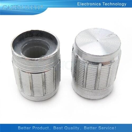 10pcs/lot aluminum alloy 13*17mm 15*17mm potentiometer 13*17 15*17 knob rotation switch volume control knob black silvery