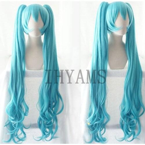 120cm Green Mixed Long Curly Synthetic Hair Cosplay Wigs High Temperation Fiber Party Halloween Wigs + Wig Cap