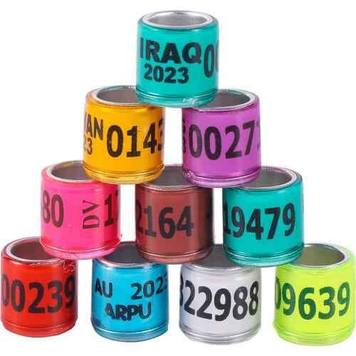 Plastic 2021 Digital Bird foot ring Bird Training Supplies Racing pigeon Color ring Parrot Bird Identification foot ring 100 Pcs