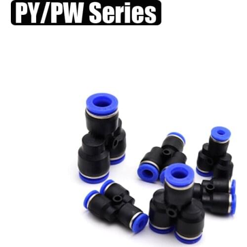 3 Way Port "Y" Shape Air Pneumatic Quick Fitting OD 4mm 6mm 8mm 10mm 12mm 14mm 16mm Hose Tube Push In Fitting Connector