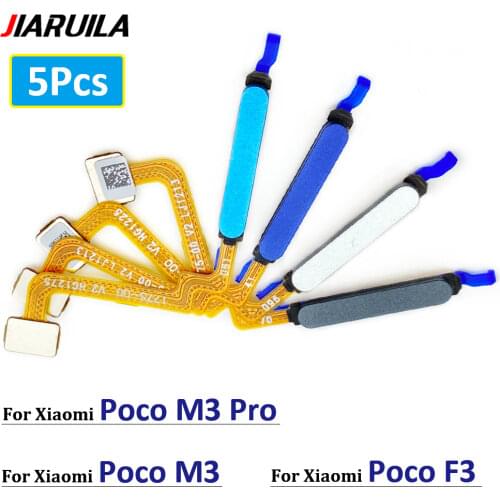 5Pcs/Lot,New For Xiaomi Poco M3 Home Button FingerPrint Touch ID Sensor Flex Cable Ribbon